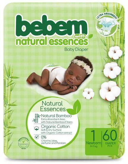 Bebem Natural Essences Baby Diaper Size 1 Newborn 0-3 kg x60
