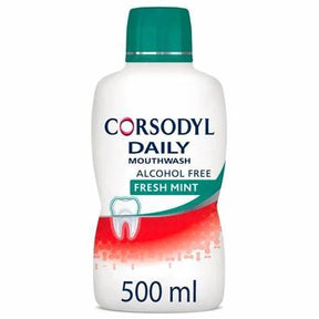 Corsodyl Mouthwash Fresh Mint Alcohol-Free Daily 500 ml