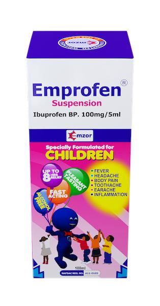 Emprofen Ibuprofen 100 mg/ 5ml Suspension 100 ml