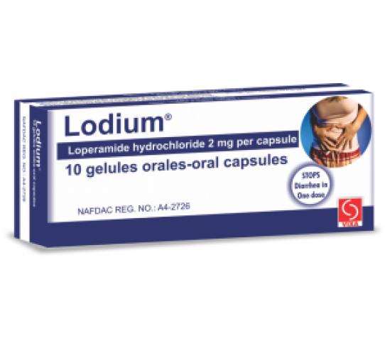 Lodium Loperamide Hydrochloride 2 mg x10 Capsules