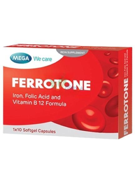 Ferrotone Iron, Folic Acid & Vitamin B 12 x10 Soft Gel Capsules