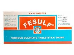 Fesulf Ferrous Sulphate B.P. 200 mg x50 Tablets
