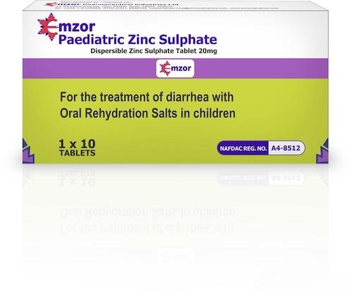 Emzor Paediatric Zinc Sulphate 20 mg x10 Tablets