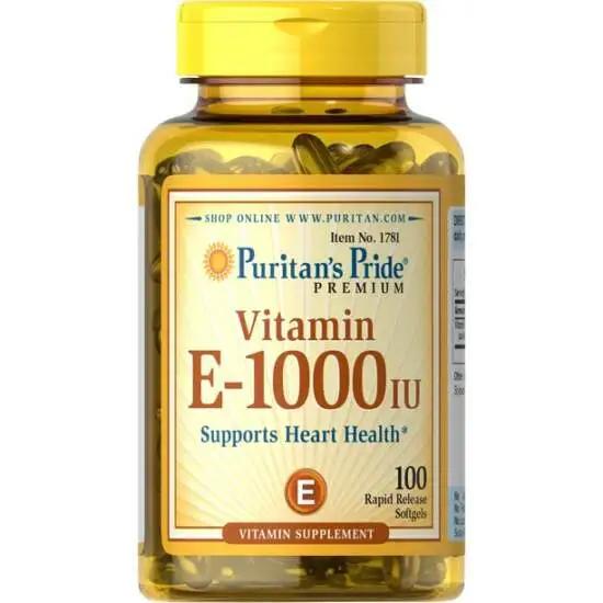 Puritan's Pride Vitamin E 1000 IU x100 Soft Gels