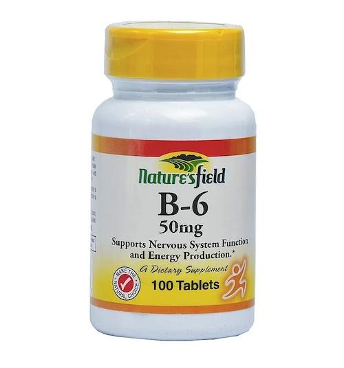 Nature's Field Vitamin B-6 50 mg 100 Tablets