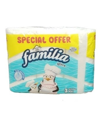 Familia Ultra Strong & Absorbent Kitchen Towel 2 Ply 3 Rolls