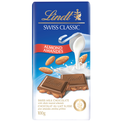 Lindt Swiss Classic Milk Chocolate Almond 100 g