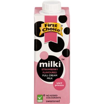 First Choice UHT Full Cream Milk Milki Strawberry 250 ml