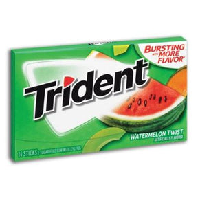 Trident Chewing Gum Watermelon Sugar Freee x14