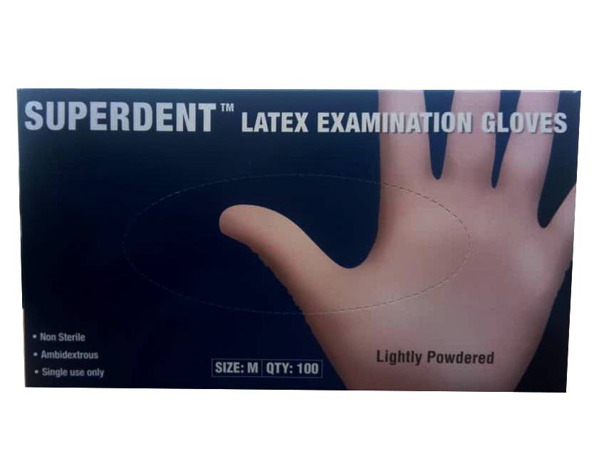 Superdent Latex Examination Gloves x100