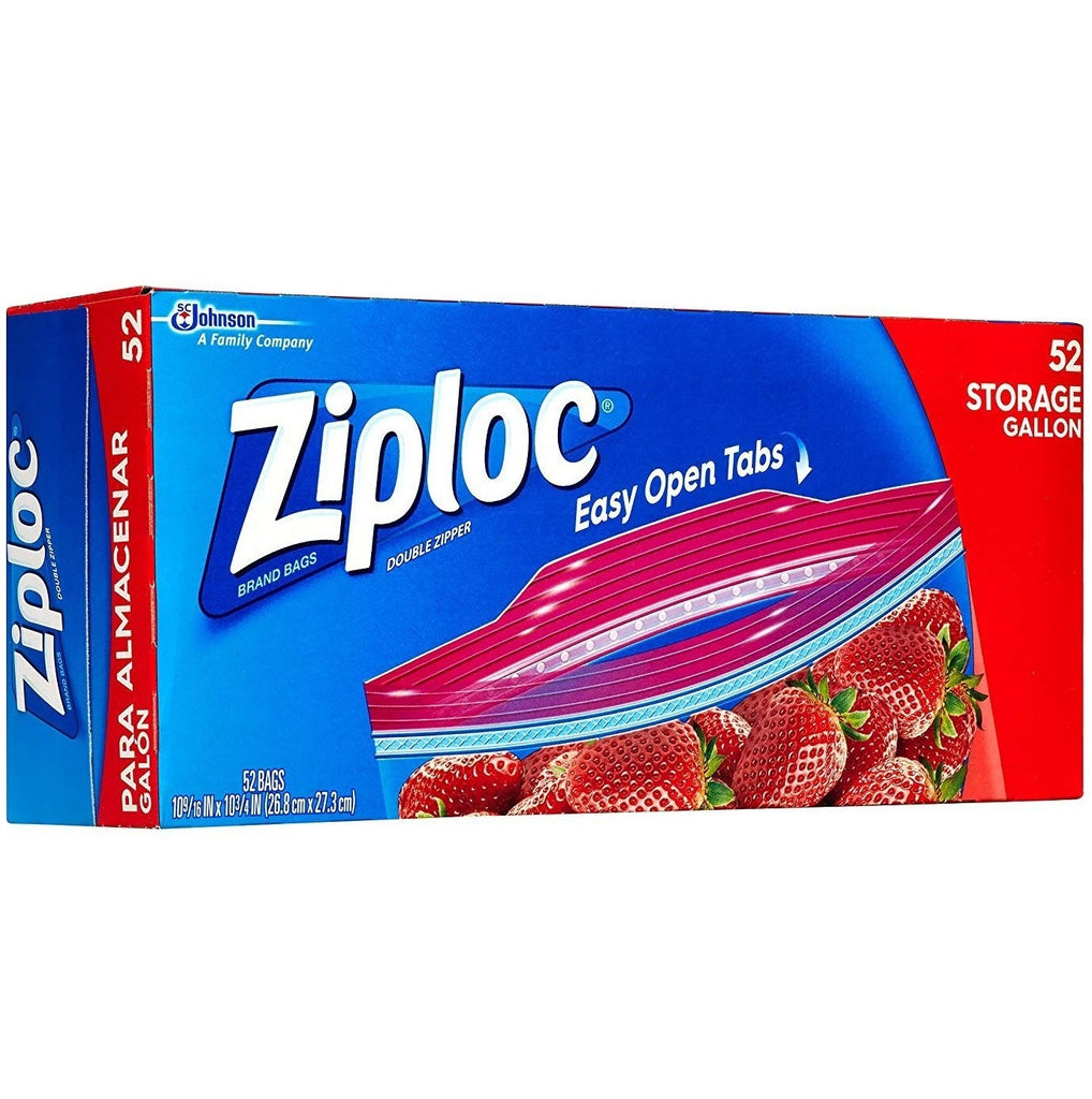 Ziploc Easy Open Tabs Storage Bags Gallon x52