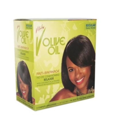 Vitale Olive Oil Anti-Breakage No-Lye Conditioning Relaxer With Coconut Oil & Vitamins Regular Kit x2