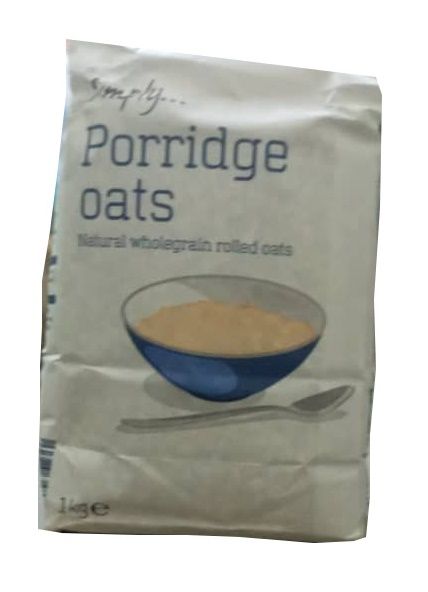 Simply Porridge Oats Natural Whole Grain Rolled Oats 1 kg