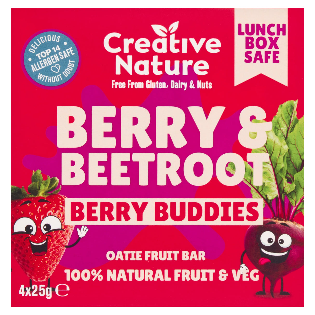 Creative Nature Berry & Beetroot Kids Snack Bar Multi-Pack 4 x 25 g