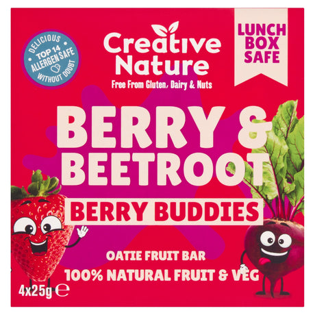 Creative Nature Berry & Beetroot Kids Snack Bar Multi-Pack 4 x 25 g