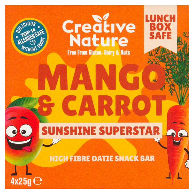 Creative Nature Mango & Carrot Kids Snack Bar Multi-Pack 4 x 25 g