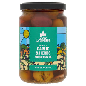 Cypressa Whole Garlic & Herbs Mixed Olives 315 g