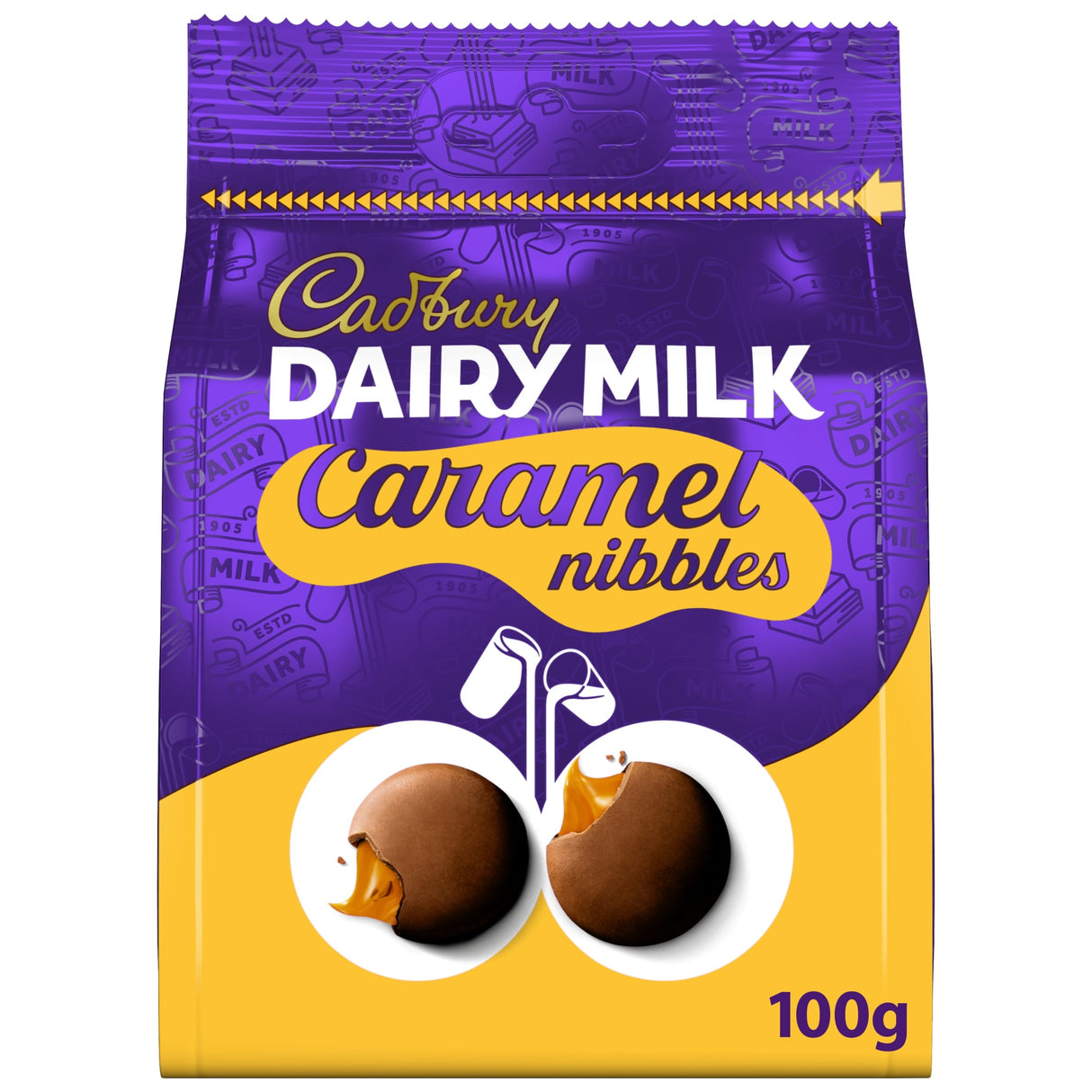 Dairy Milk Caramel Nibbles Chocolate Bag 100 g