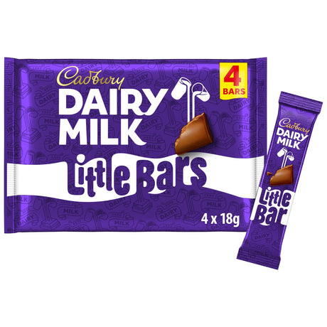 Dairy Milk Little Bars Kids Chocolate Bar Multi-Pack 4 Pack 4 x 18 g