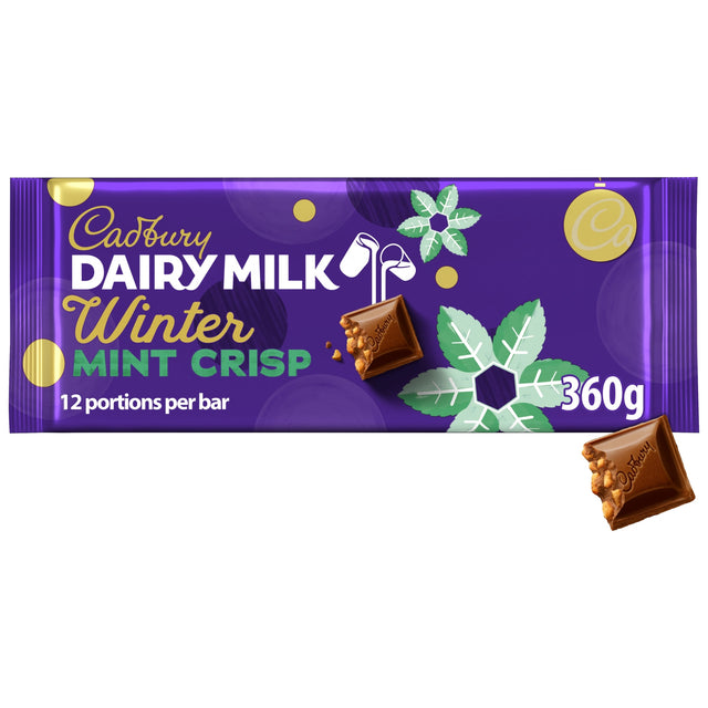 Dairy Milk Winter Mint Crisp Chocolate Bar 360 g
