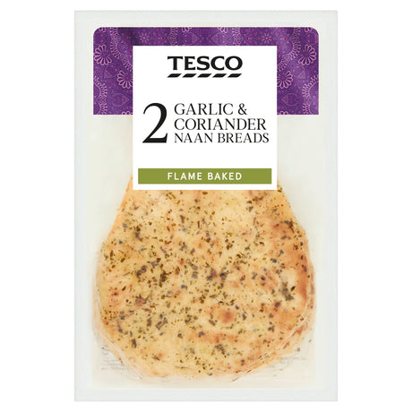 Tesco Garlic & Coriander Naan x2 260 g