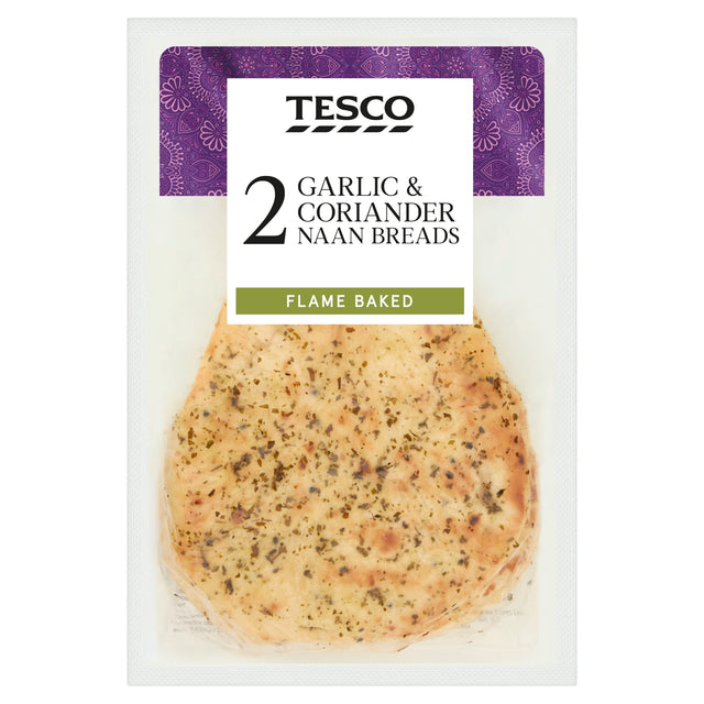 Tesco Garlic & Coriander Naan x2 260 g