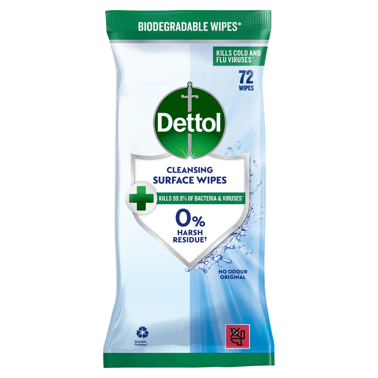 Dettol Anti-Bacterial Multi Surface Cleaning Wipes 72 Pack