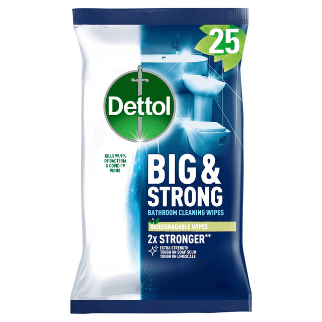 Dettol Big & Strong Limescale Bathroom Cleaning Wipes 25 Pack