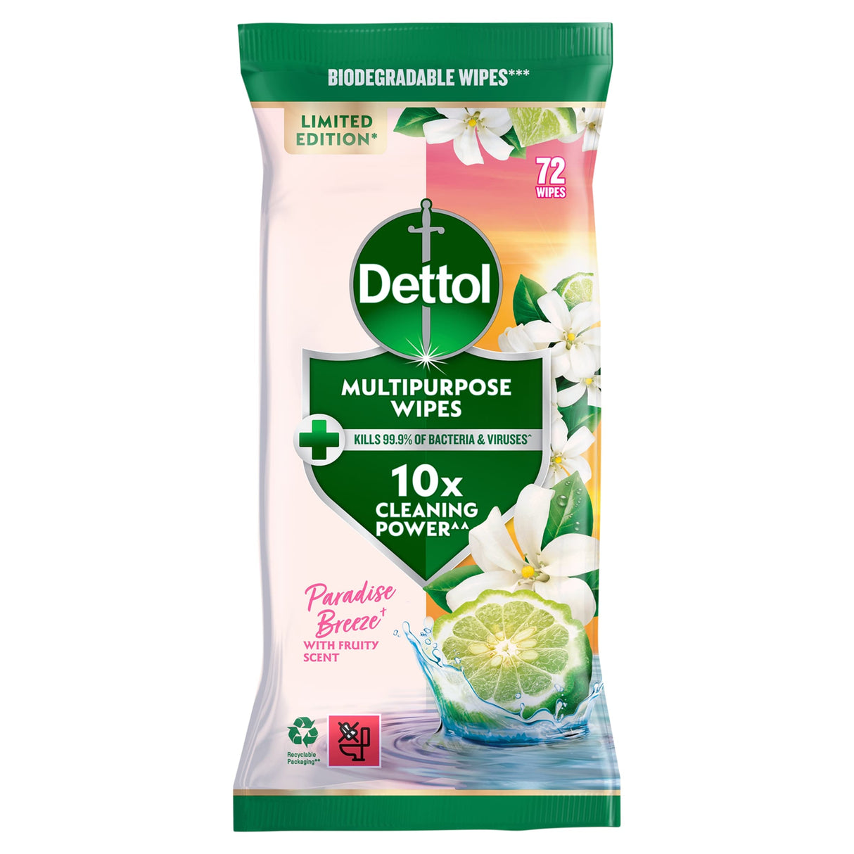 Dettol Multi-Purpose Cleaning Wipes Paradise Breeze x72