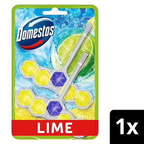 Domestos Power 5 Toilet Rim Block Freshener Lime 2 x 50 g