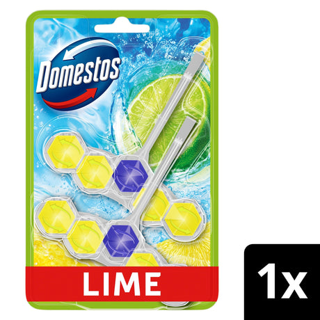 Domestos Power 5 Toilet Rim Block Freshener Lime 2 x 50 g