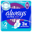 Always Ultra Size 2 Long With Wings Sanitary Towels 11 Pack