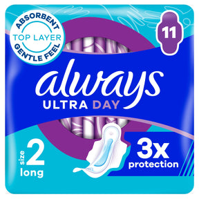 Always Ultra Size 2 Long With Wings Sanitary Towels 11 Pack