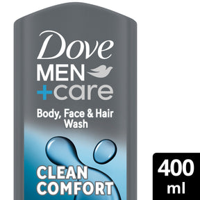 Dove Men+Care Clean Comfort 3 in 1 Body Face Hair Wash Shower Gel 400 ml