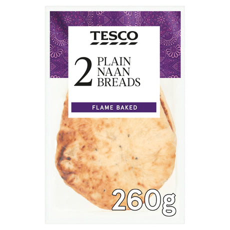 Tesco Plain Naans x2 260 g