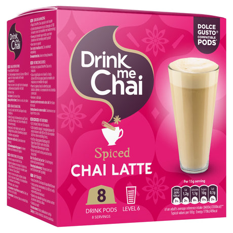 Drink Me Chai Spiced Chai Latte Drink Pods 8 Pack 15 g