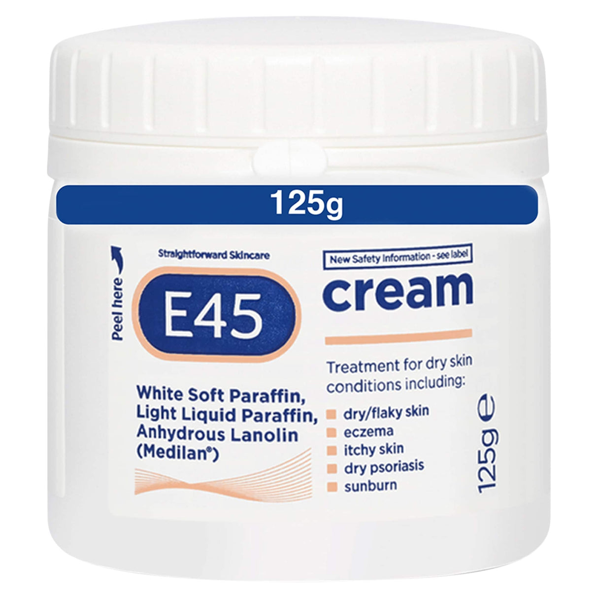 E45 Moisturiser Body Cream For Dry Skin & Eczema 125 g
