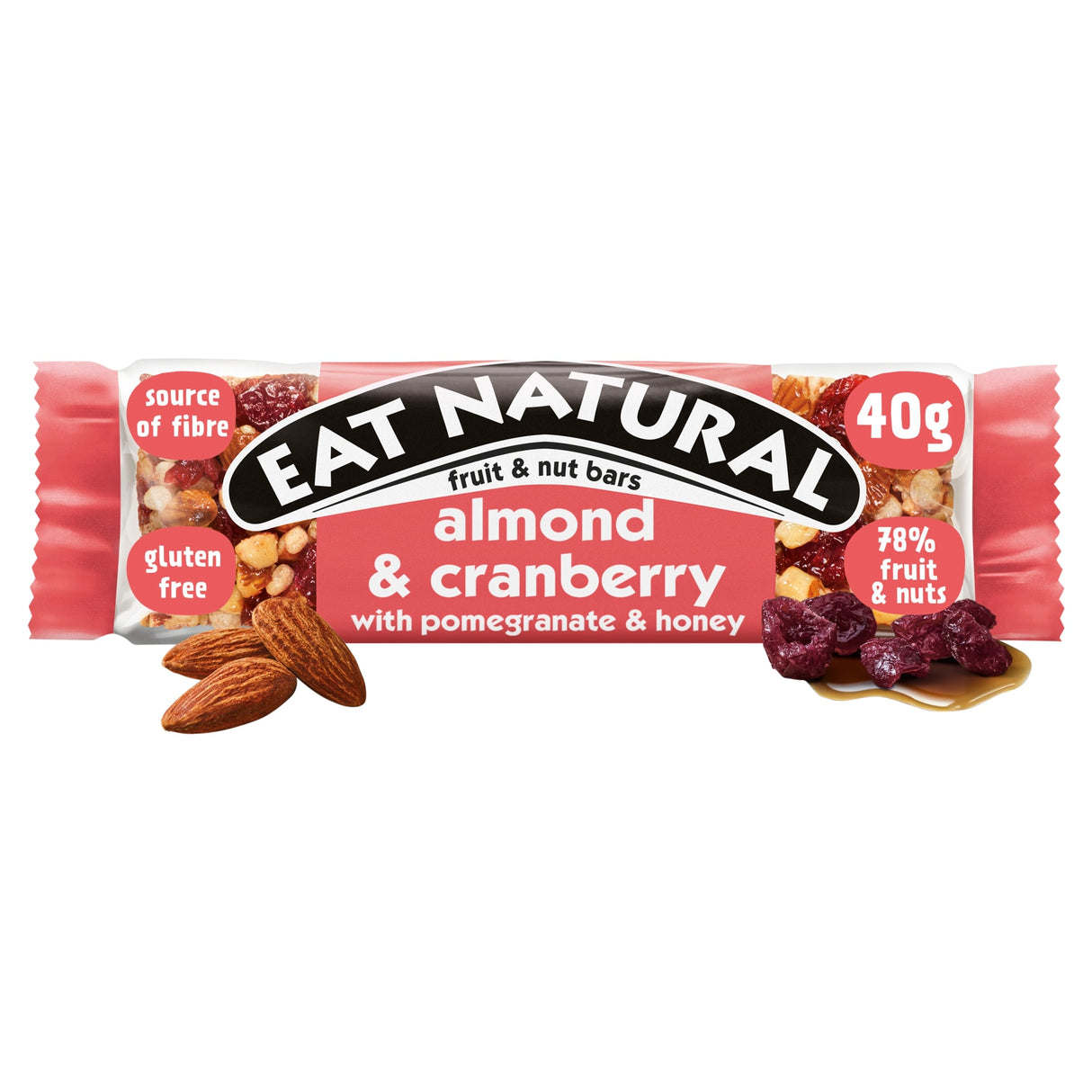 Eat Natural Fruit & Nut Almond & Cranberry Bar With Pomegranate & Honey 40 g