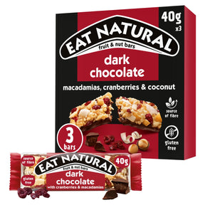 Eat Natural Fruit & Nut Bars With Dark Chocolate Cranberries & Macadamias 3 x 40 g
