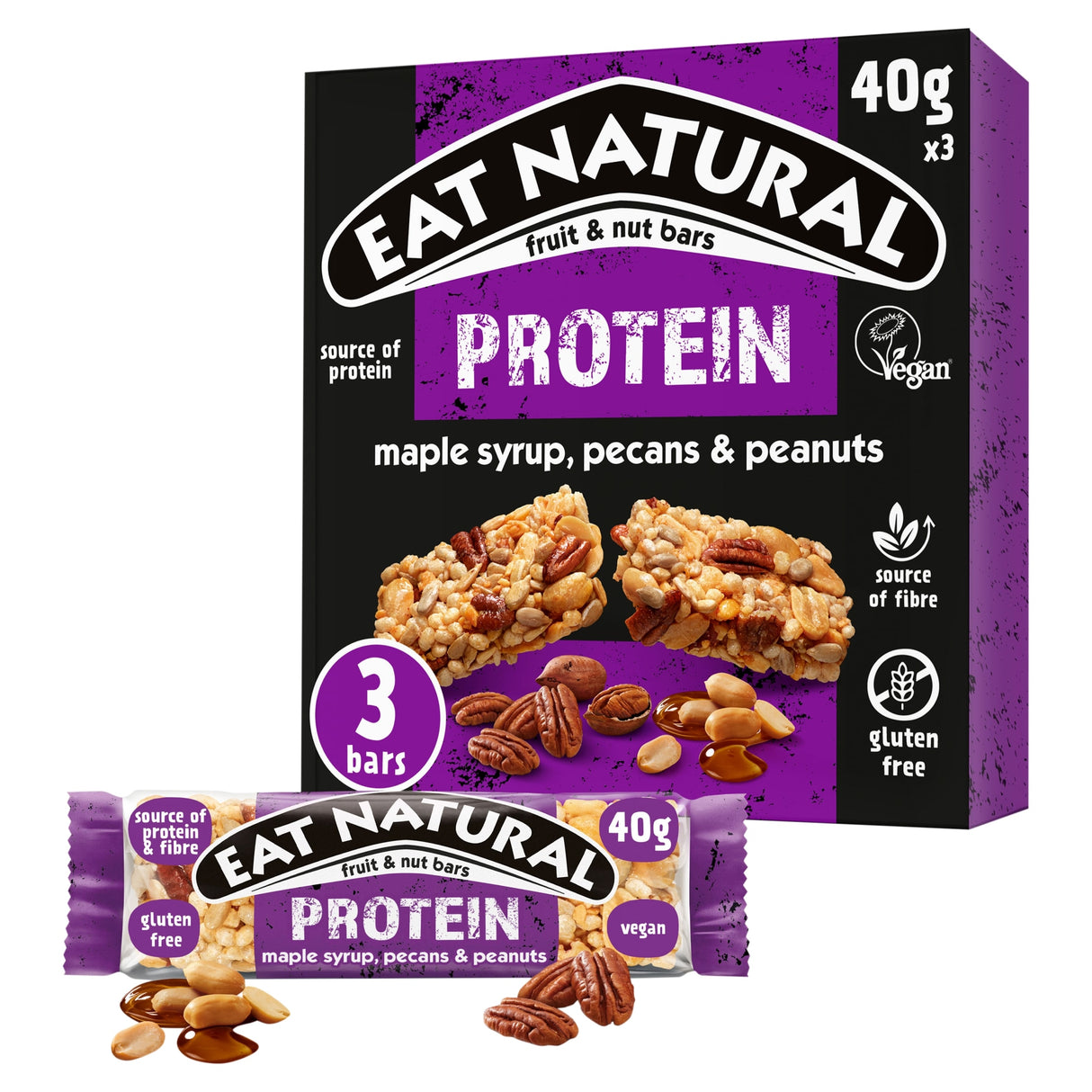 Eat Natural Protein Bars Maple Syrup Pecans & Peanuts 3 Pack 40 g