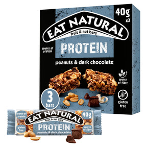 Eat Natural Protein Fruit & Nut Bars Peanuts & Dark Chocolate 3 x 40 g