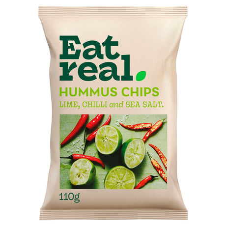 Eat Real Hummus Chips Chilli Lime & Sea Salt 110 g