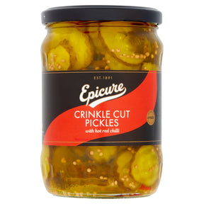 Epicure Crinkle Cut Pickles With Hot Red Chilli 530 g