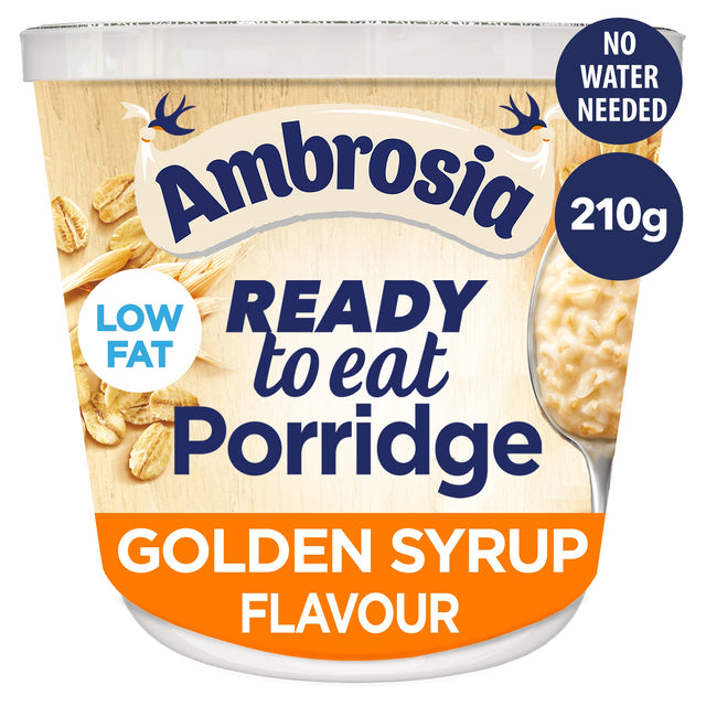Ambrosia Ready To Eat Porridge Oat Cereal Pot Golden Syrup 210 g