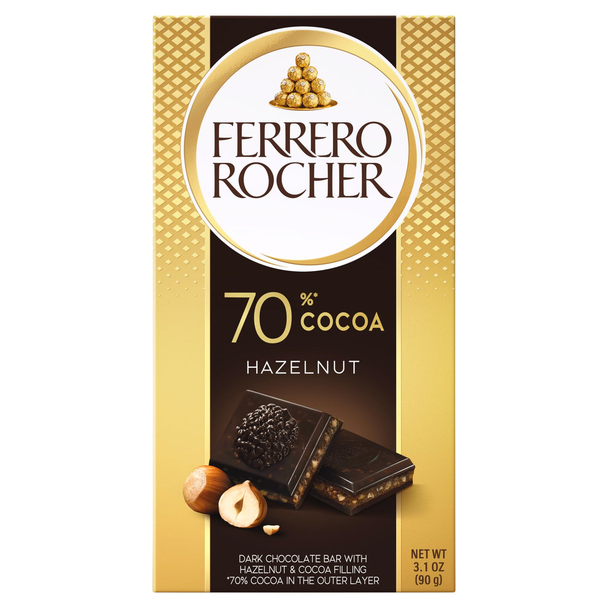 Ferrero Rocher Hazelnut & Dark 70% Choclate Bar 90 g