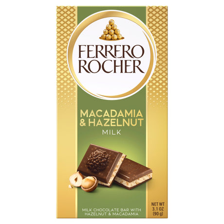 Ferrero Rocher Hazelnut & Macadamia Chocolate Bar 90 g