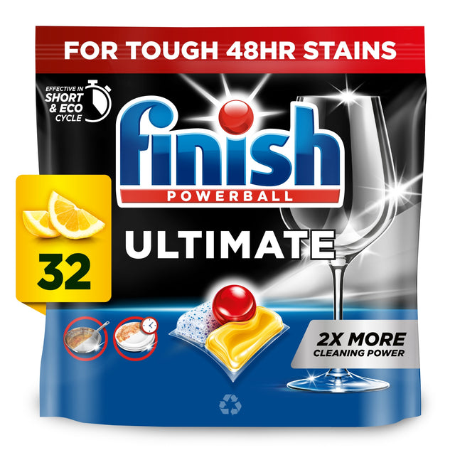 Finish Ultimate All In One 32 Dish Washer Tablets Lemon 412.8 g