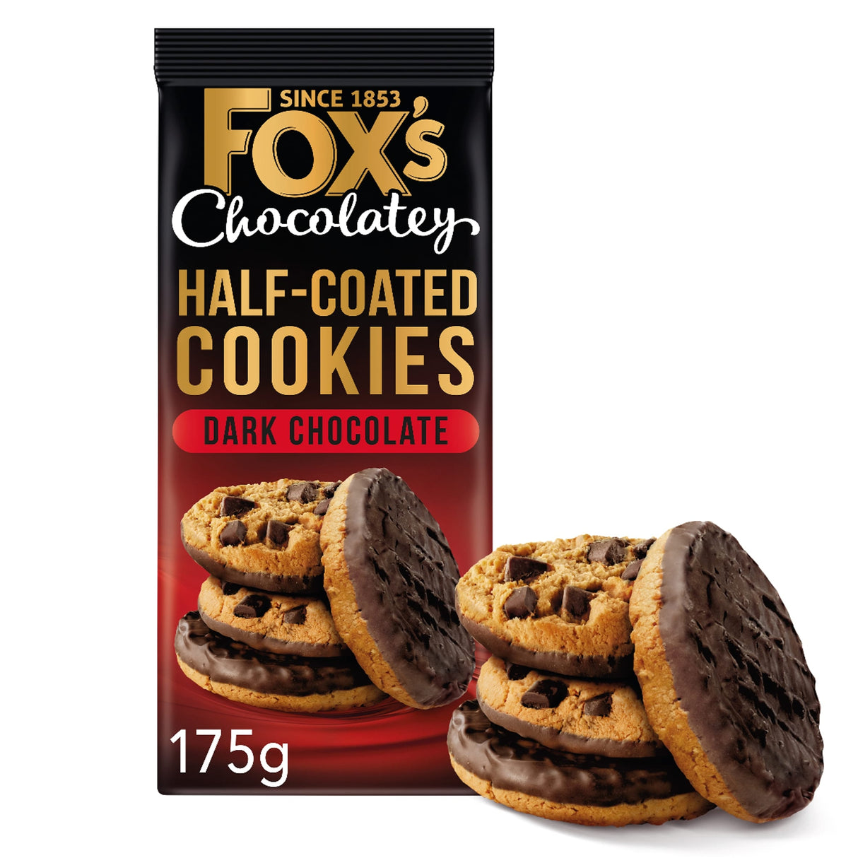 Fox's Fabulous Half Coated Dark Chocolate Cookies 175 g