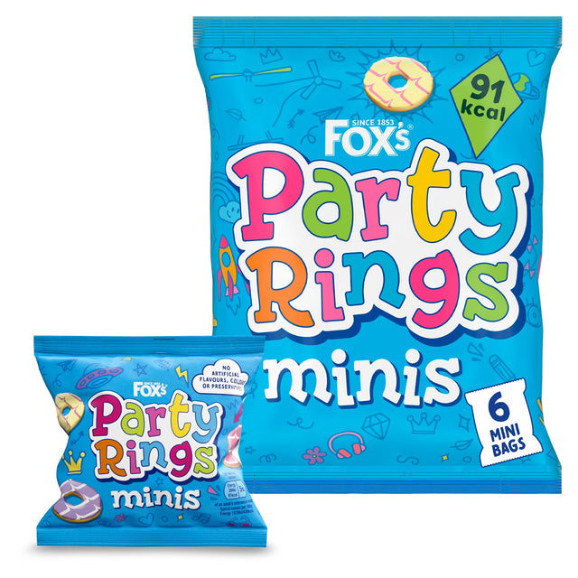 Fox's Party Rings Mini Biscuits Multi-Pack 6 Pack 120 g
