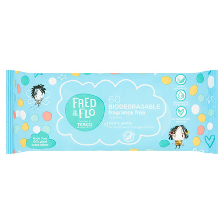 Fred & Flo Fragrance Free Wipes 60 Pack